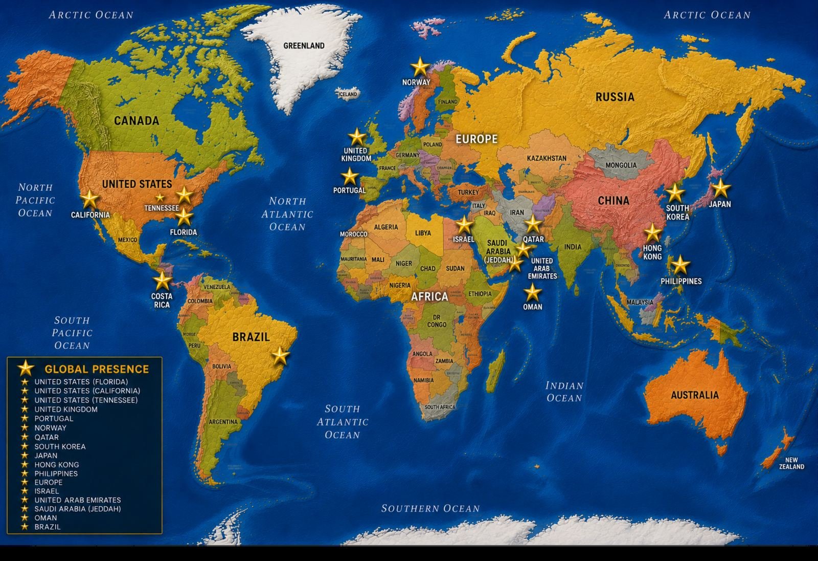 Map of The Baker Group's global project footprint